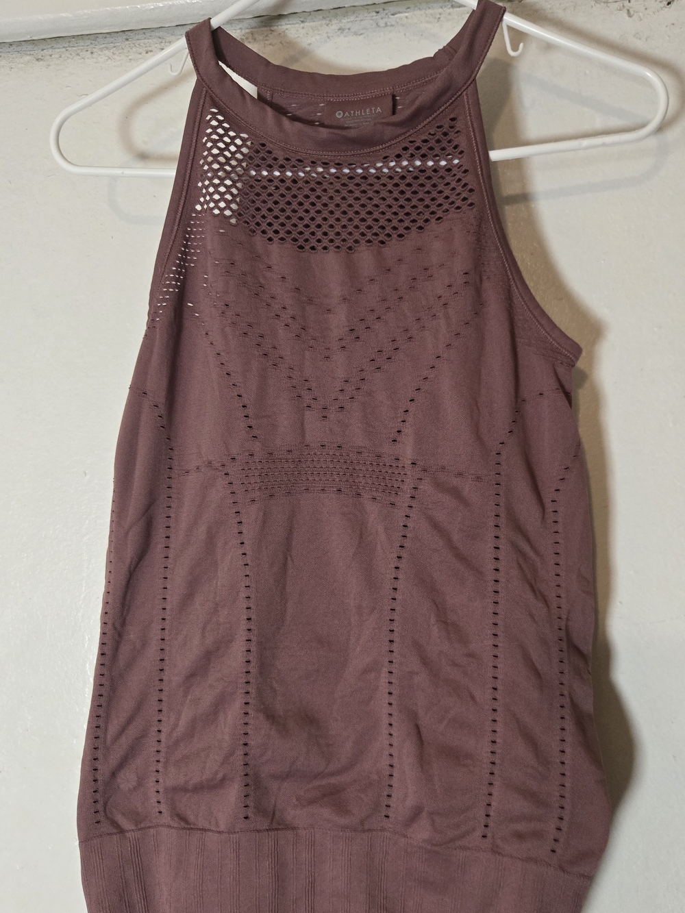 Athleta Dusty Mauve High-Neck Laser-Cut Tank